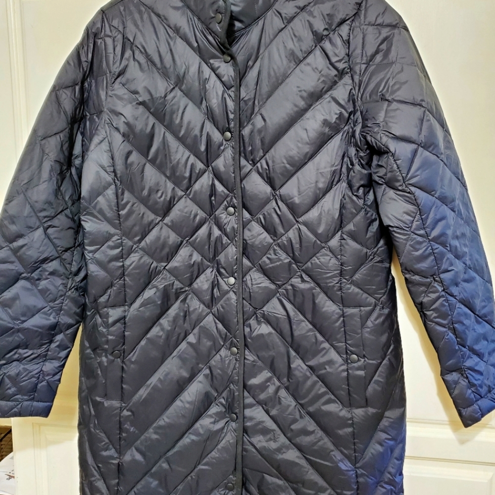 JJill black down coat, size Small.